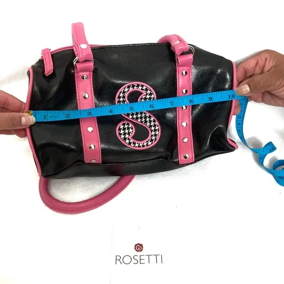 Rosetti Faux Leather Black & Pink Purse - Picture 2 of 14